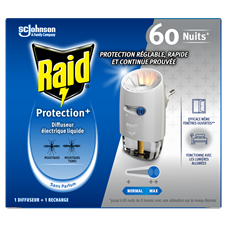 RAID® DIFFUSEUR ELECTRIQUE LIQUIDE PROTECTION + 60 NUITS – 1 DIFFUSEUR + 1 RECHARGE