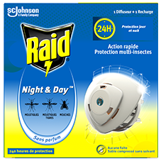 jusquà 300 heures Raid recharge originale pour les insectes Fiche Night & Day Trio protection contre les insectes dans le jour et nuit Night & Day Trio Recharges 